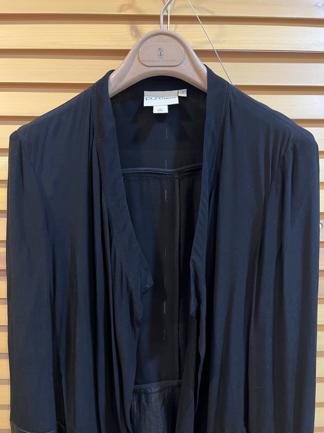 퓨어DKNY 퓨어디케이앤와이 여성 블랙 오픈가디건 가디건자켓 상품이미지1