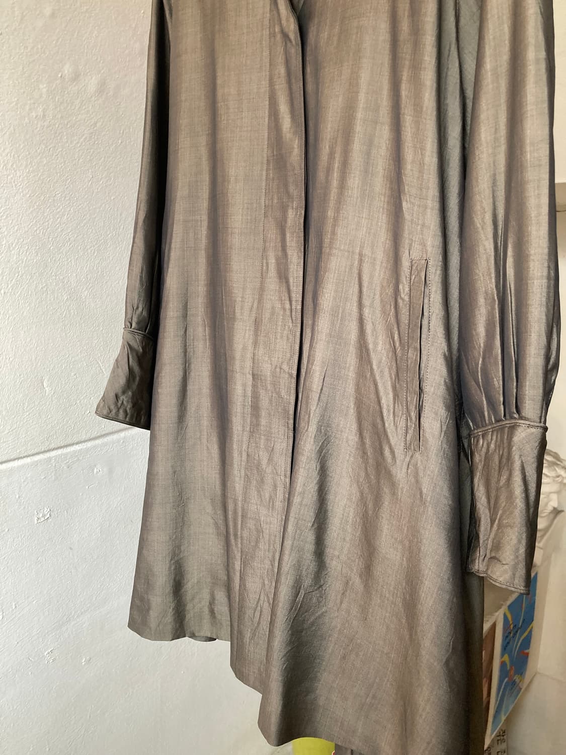 빈티지 실키 브라운 코트 상품이미지3