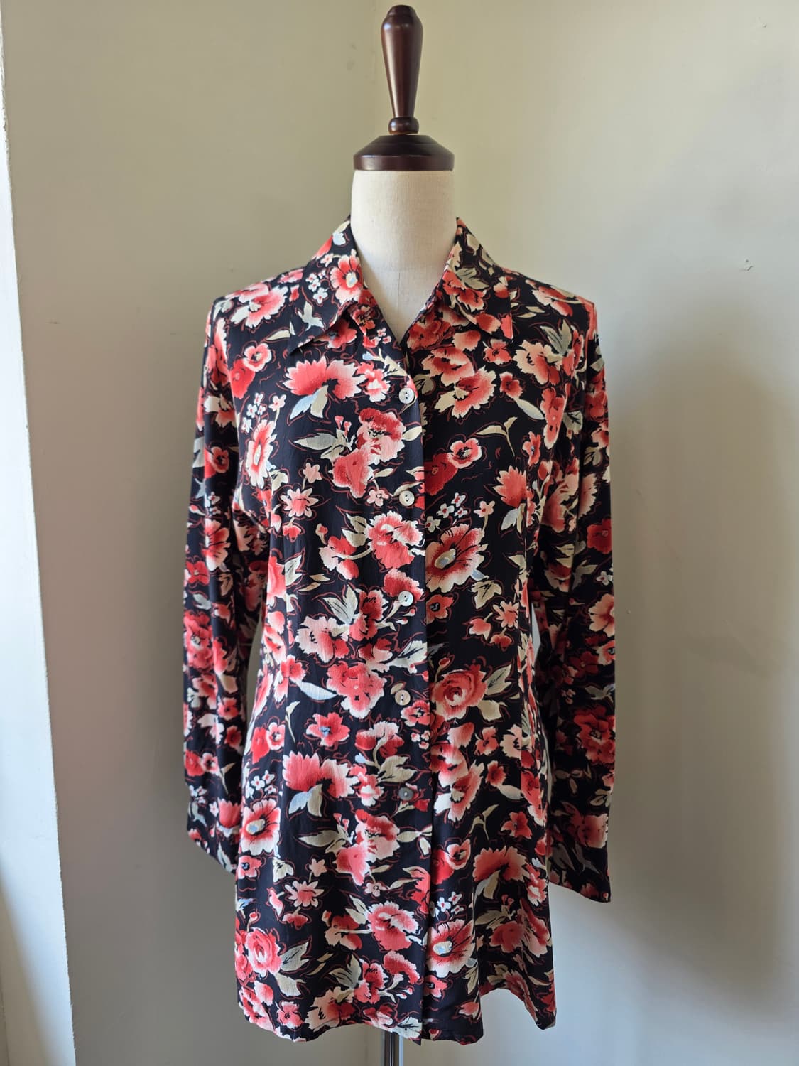 제라르다렐 실크100 플라워 롱 블라우스 상품이미지1