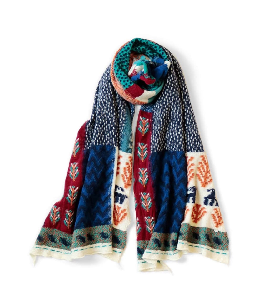 캐피탈 KAPITAL 축융양털 울 빌리지 마을 무라가베 머플러 상품이미지1