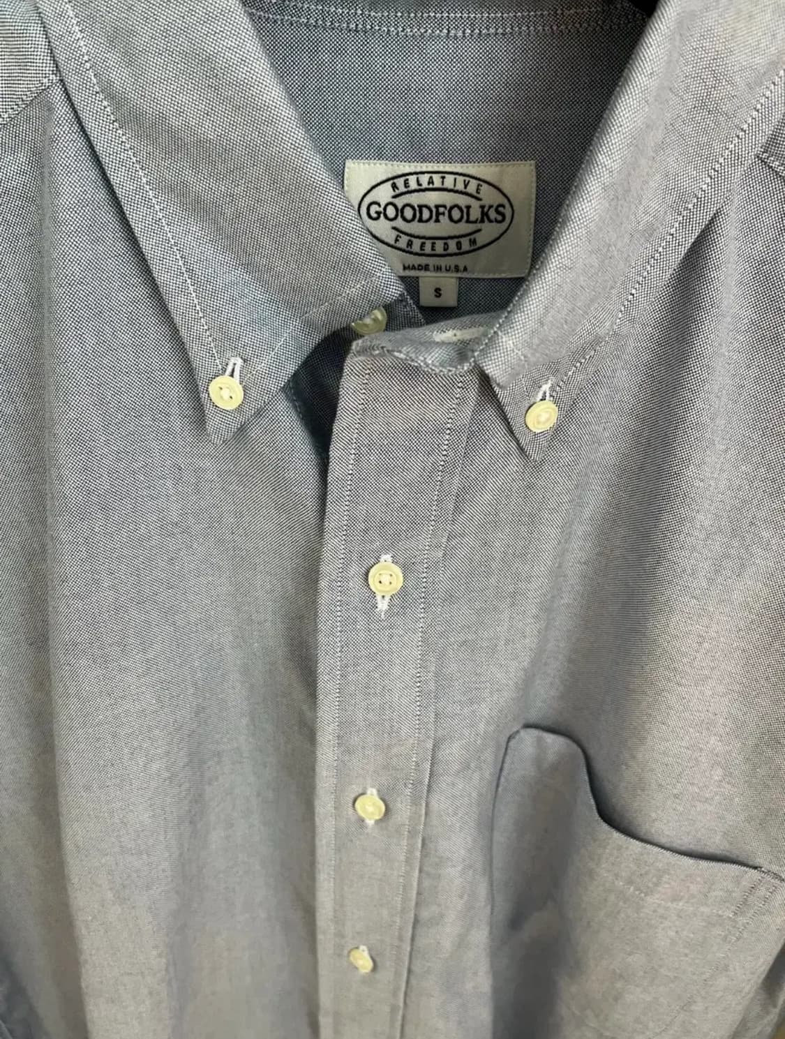 GOODFOLKS 옥스포드 버튼다운 셔츠 s사이즈 새상품 상품이미지3