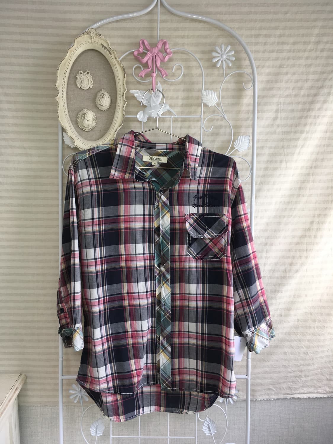 jpn vintage navy check pocket shirt 상품이미지1