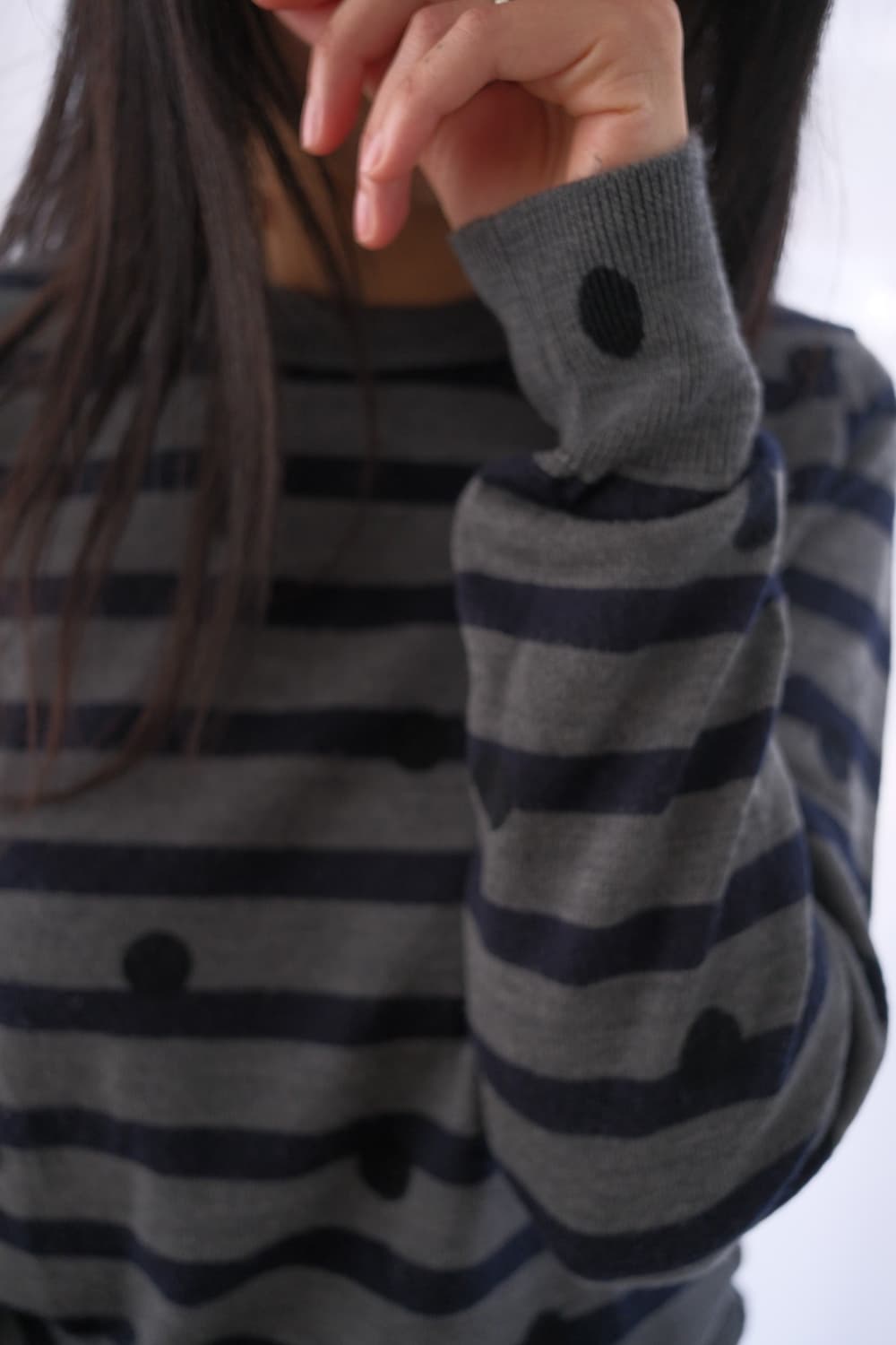 Stripe & dot knit top 상품이미지3