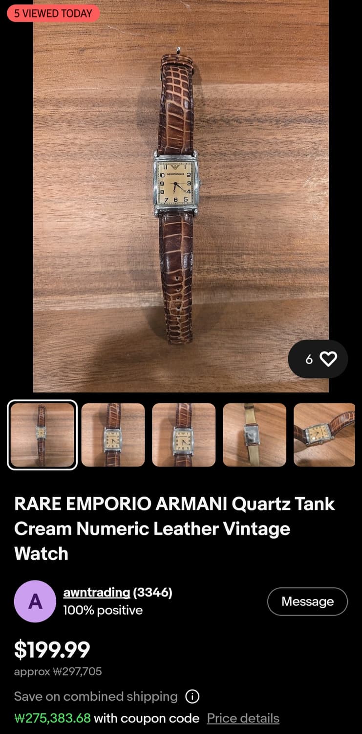 빈티지 엠포리오 아르마니 시계 상품이미지3