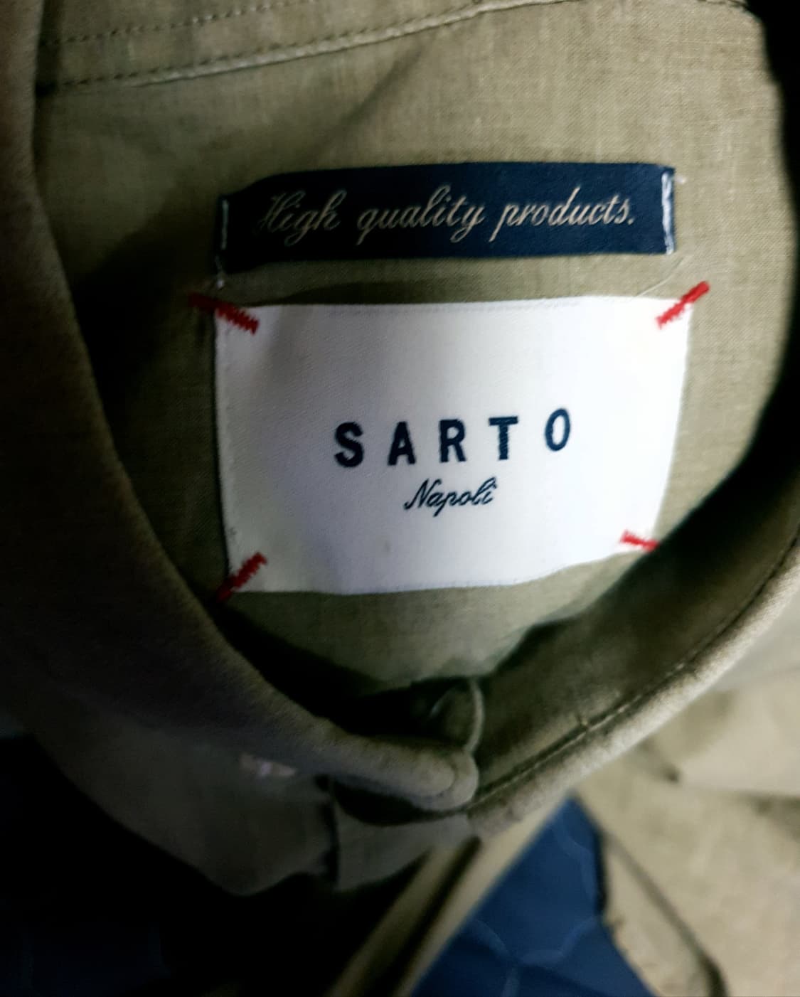 SARTO NAPOLI 밀리터리 더블포켓 코튼 린넨 셔츠 카키 (52) 상품이미지3