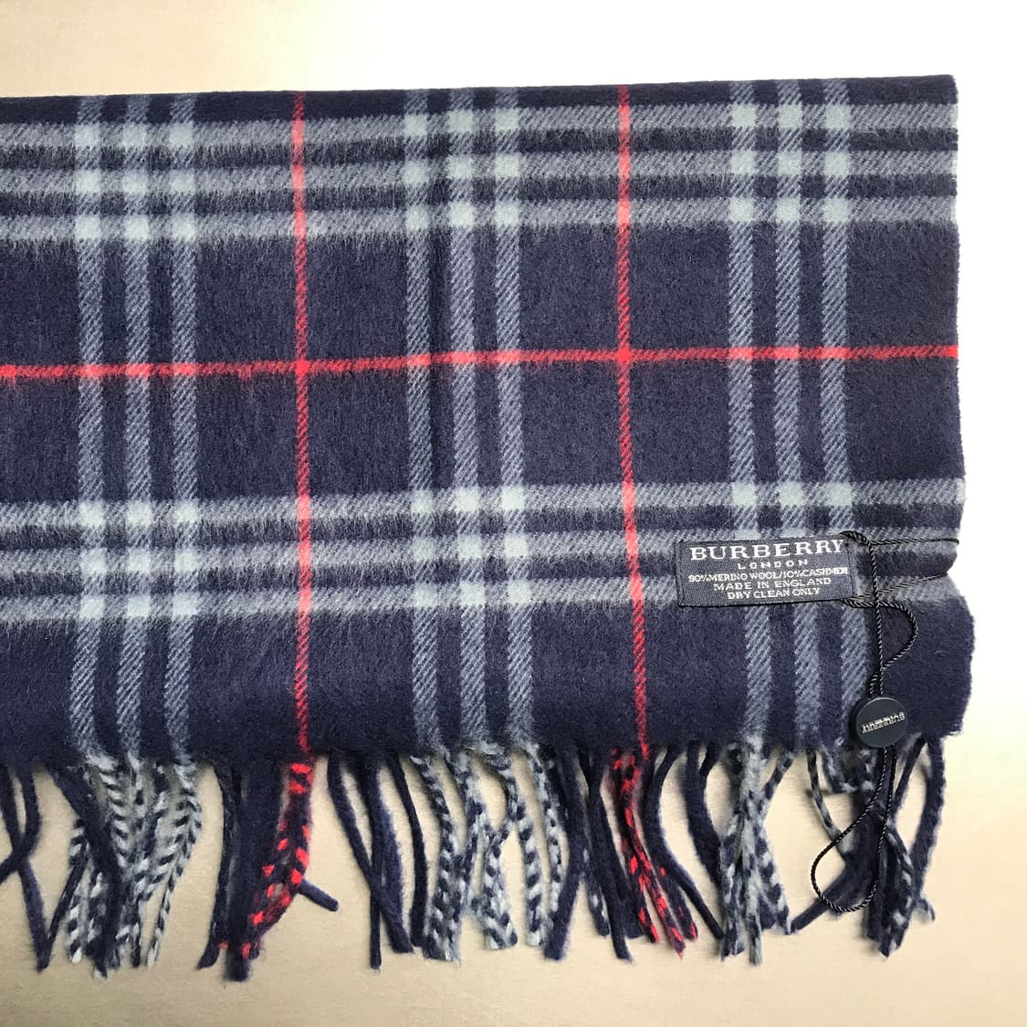 버버리 정품 울/캐시미어 머플러 네이비 상품이미지3