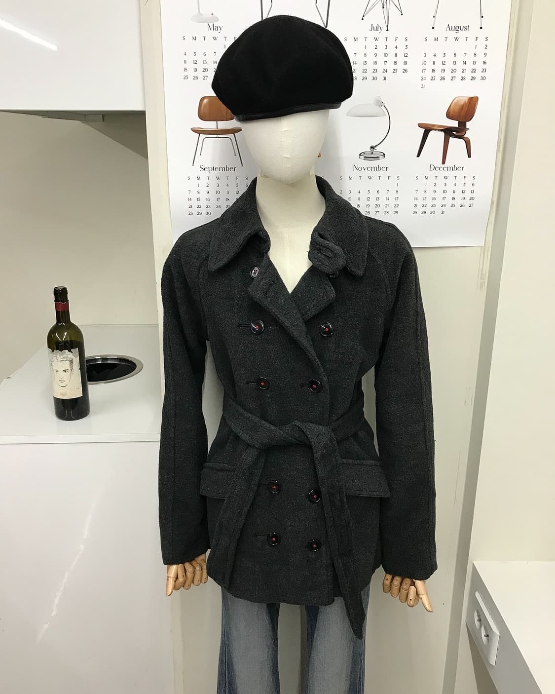 스투시 로고 울 더블 피코트 상품이미지6