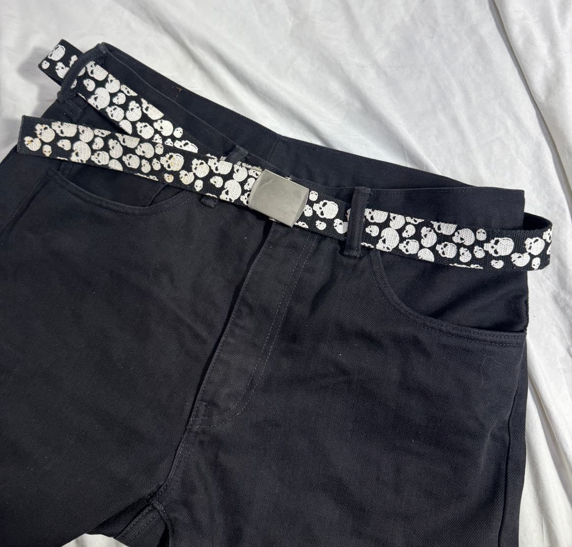 빈티지 스컬 캔버스 벨트 y2k 스케이트보드 펑크 상품이미지2