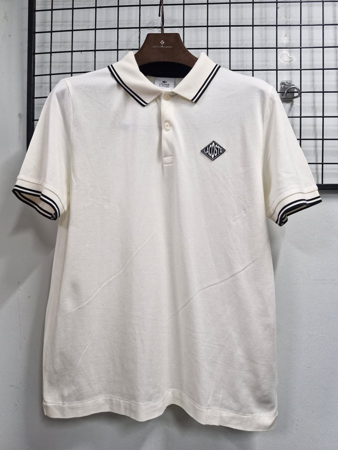 105XL 라코스테 카라 반팔티 아이보리. 상품이미지1