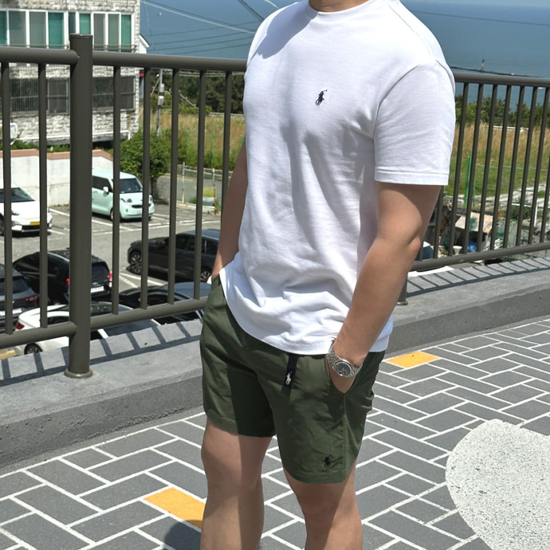 폴로 랄프로렌 나일론 반바지 카키 M 상품이미지2