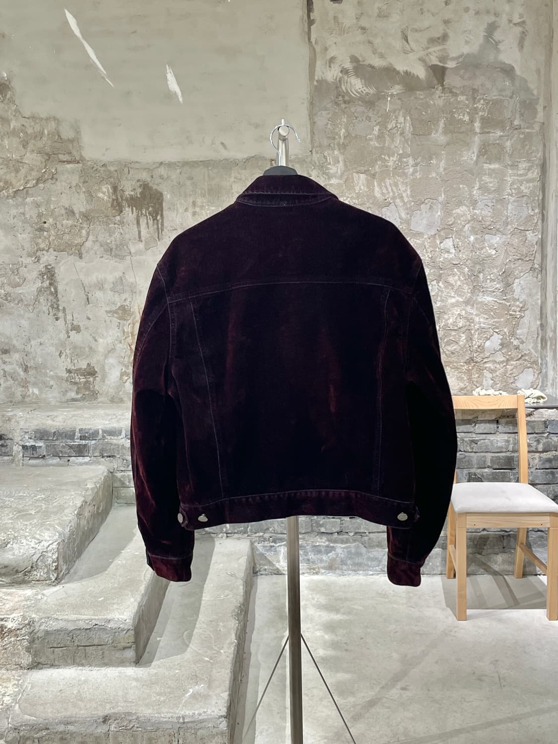 노이어 와인 벨벳 트러커 데님 자켓 상품이미지6