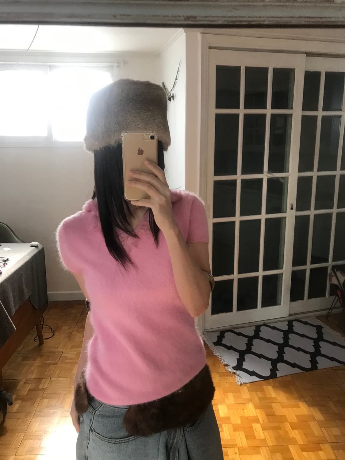 vintage pink angora fur knit  상품이미지4