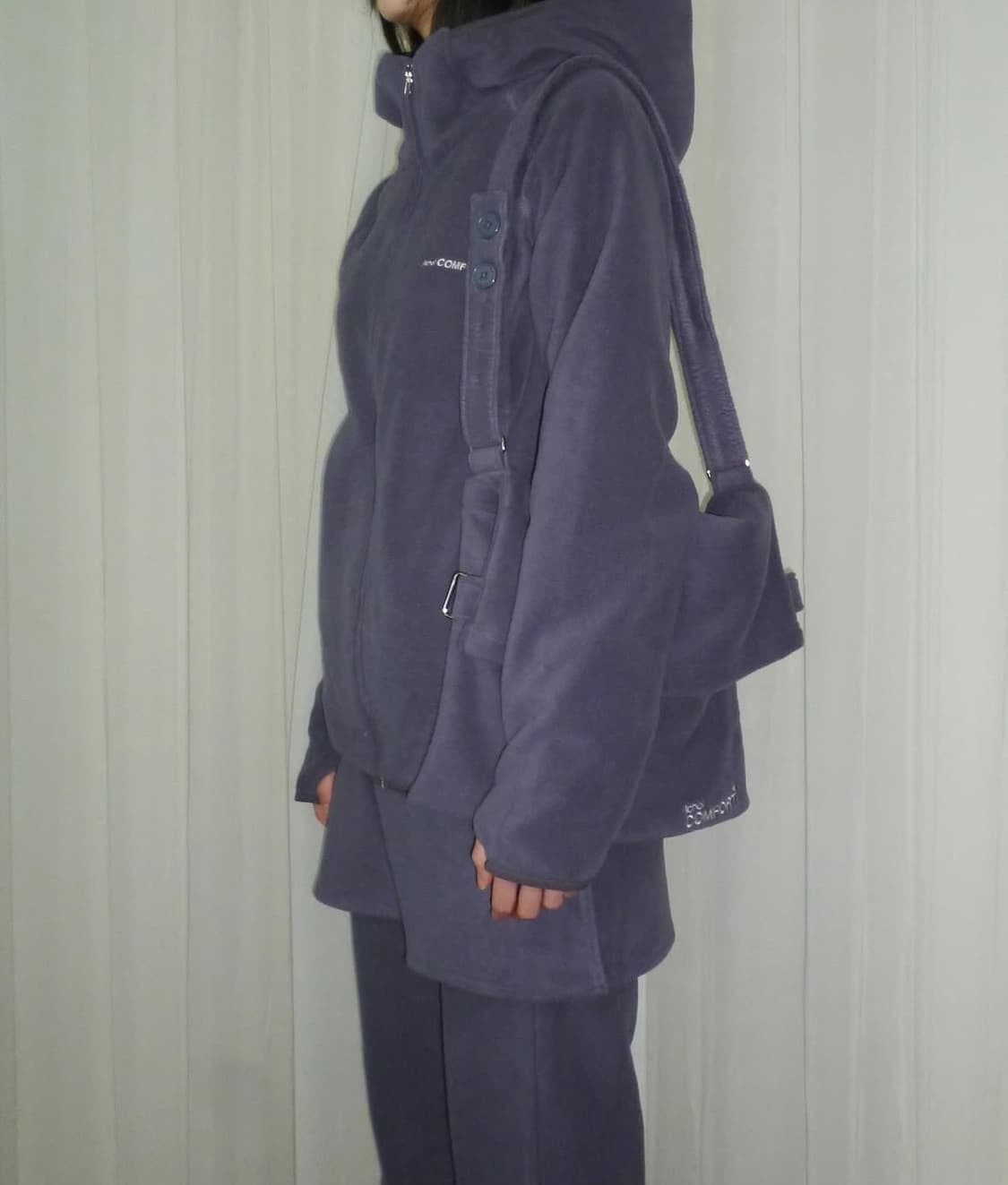 지초이 24-006 FLEECE ZIP HOODIE 쿨그레이 상품이미지1