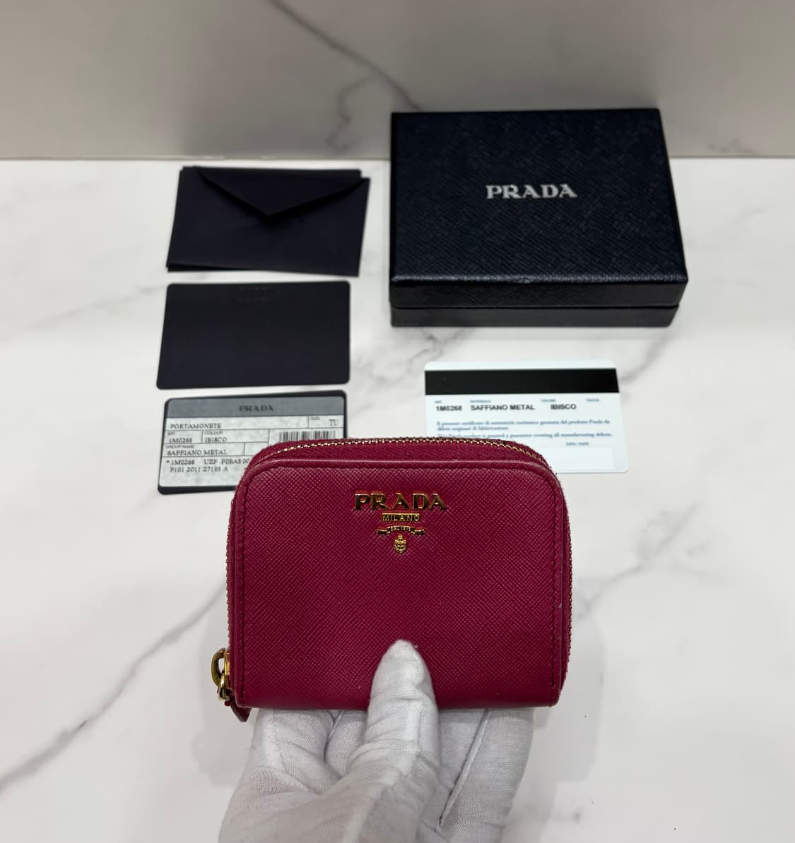 [정품] 프라다 사피아노 핑크 동전지갑  상품이미지1