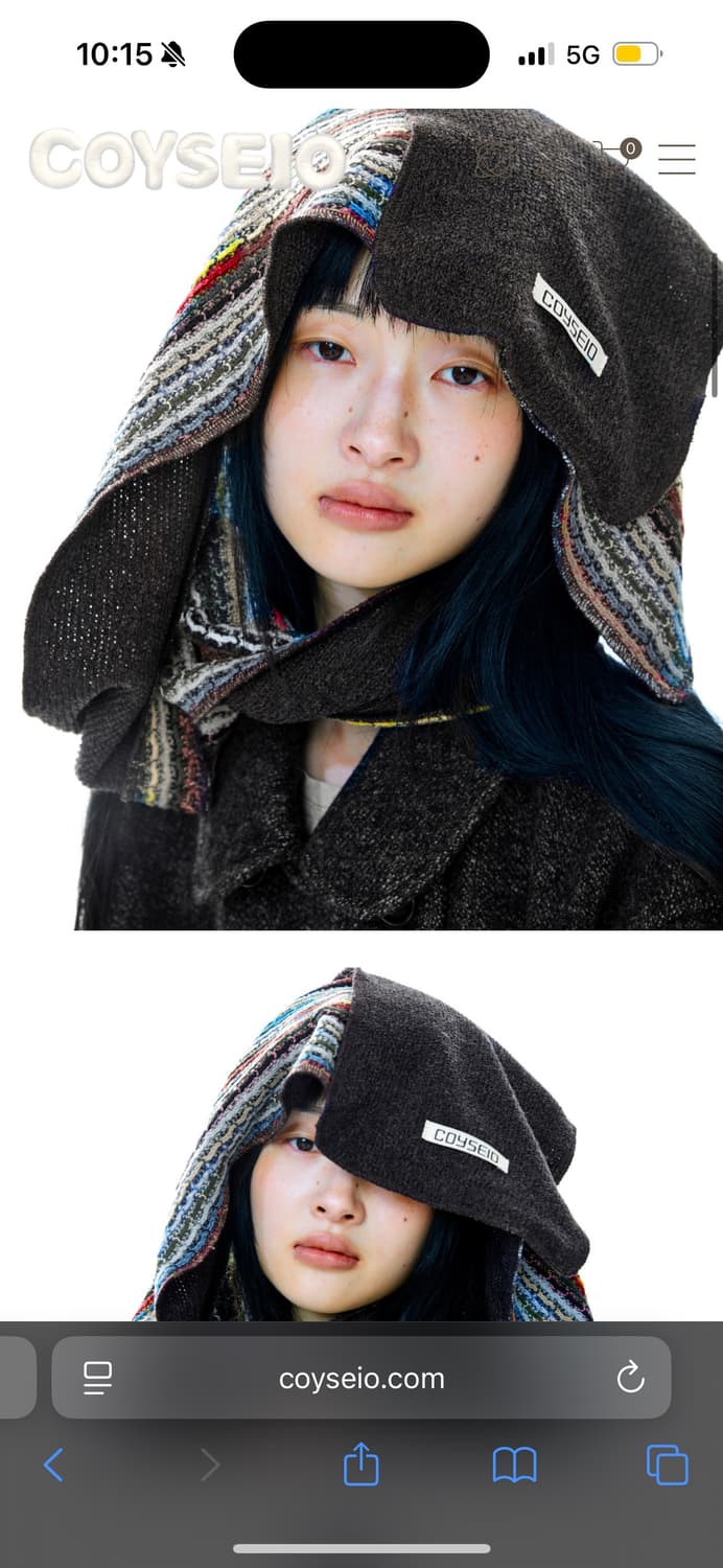 코이세이오 더블 니트 머플 브라운 상품이미지2