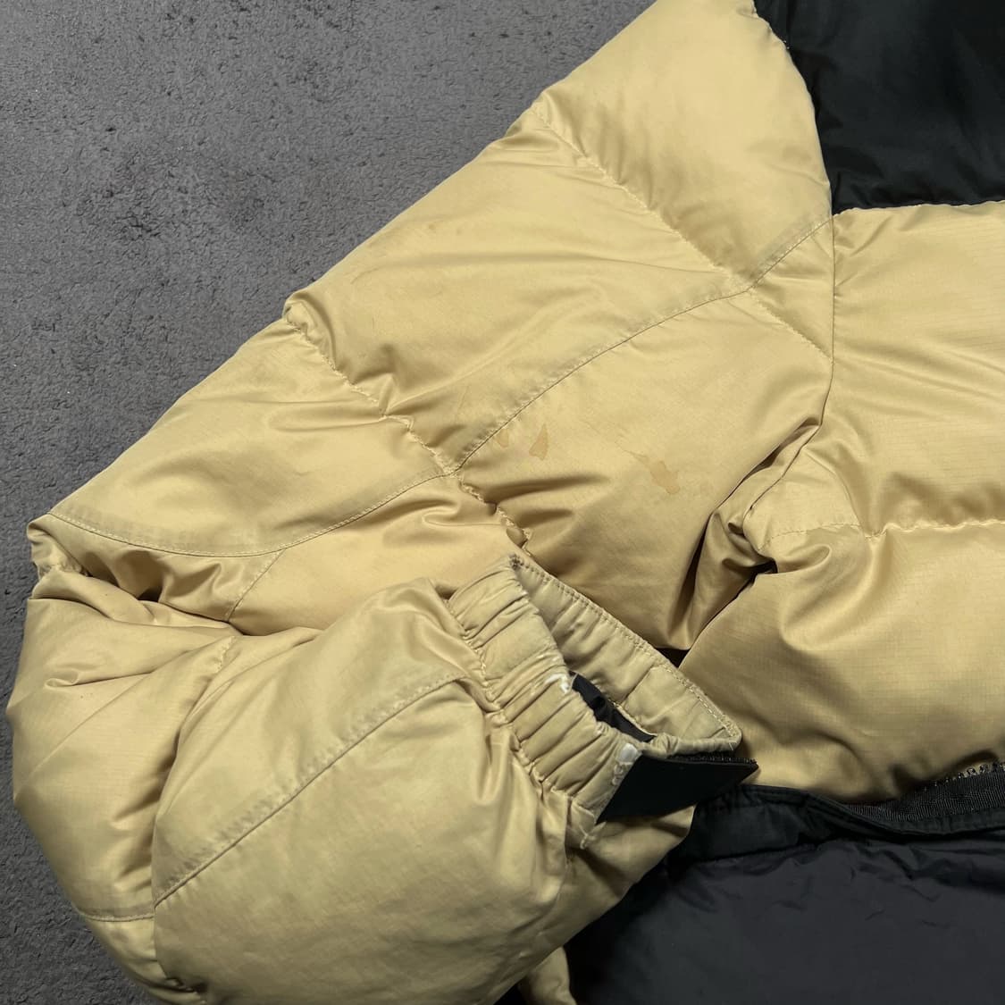 폴로 투웨이 베이지 고햄 덕다운 패딩 자켓 상품이미지4