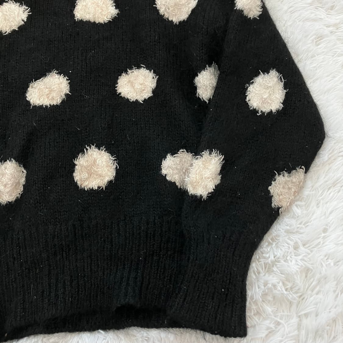 빈티지 블랙 땡땡이 니트 y2k 스트릿 갸루 펑키 일본빈티지649  상품이미지5