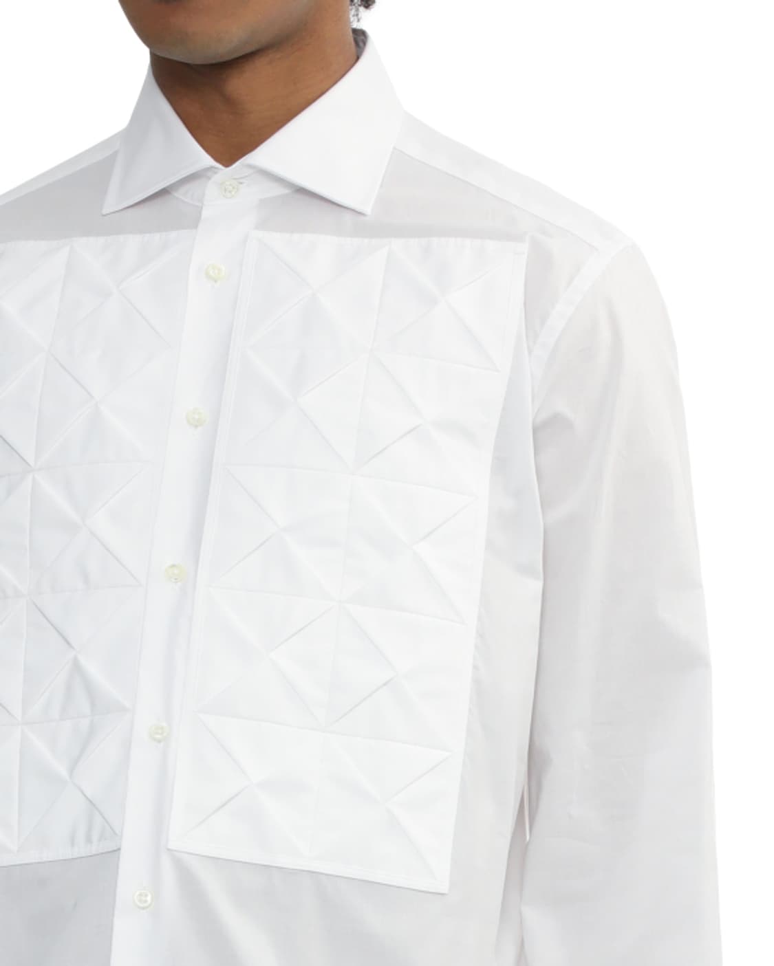 새상품 준야와타나베 텍스쳐 패널 화이트셔츠 L 상품이미지3