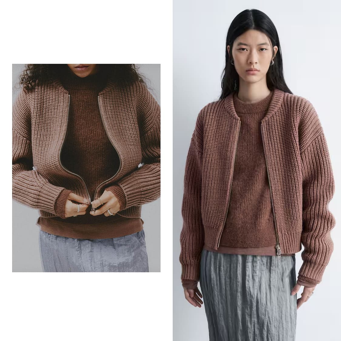 앤아더스토리즈 니트 울 보머 자켓 상품이미지2