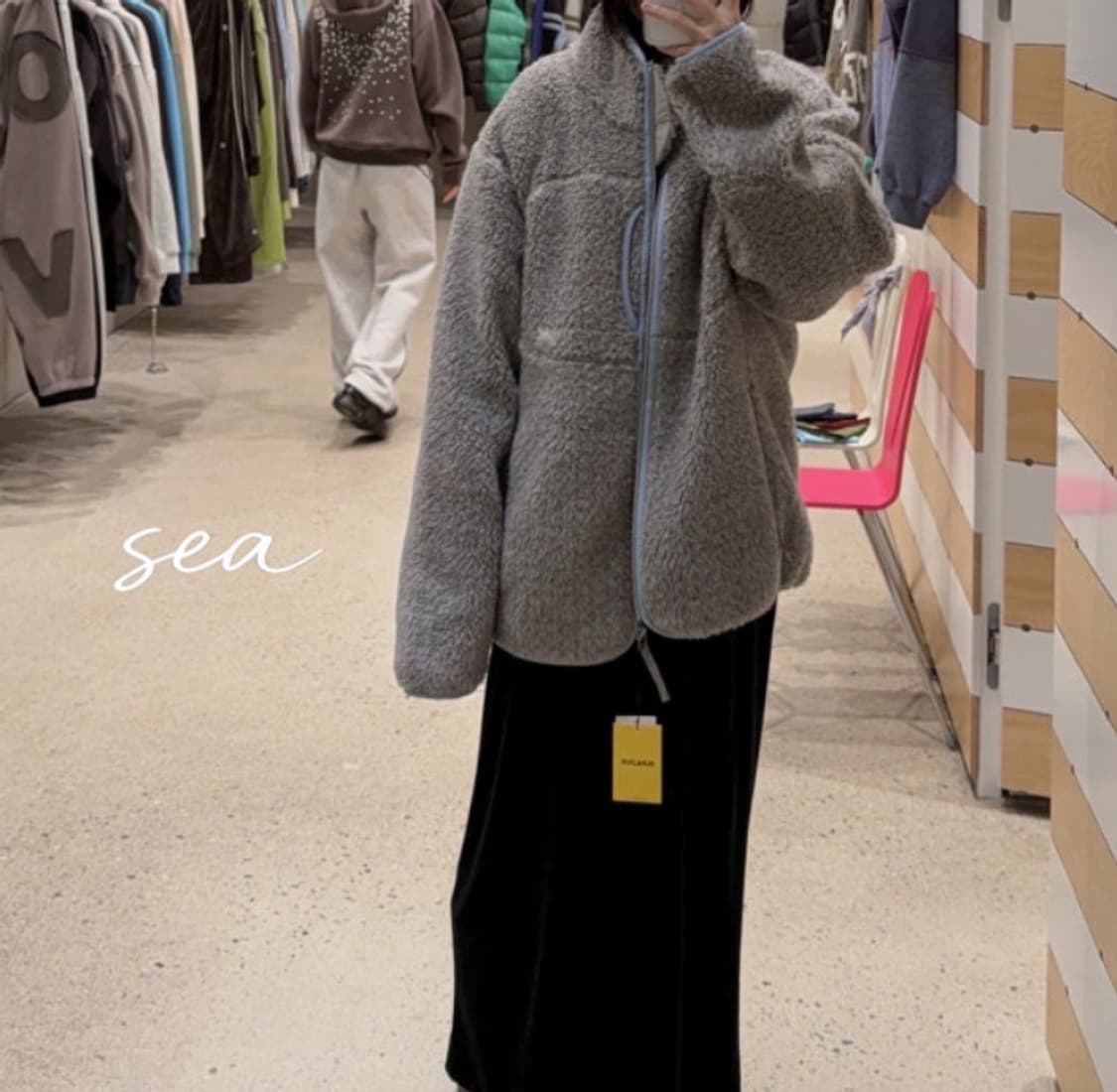 썬러브 쉐르파 플리스 자켓 그레이 상품이미지1