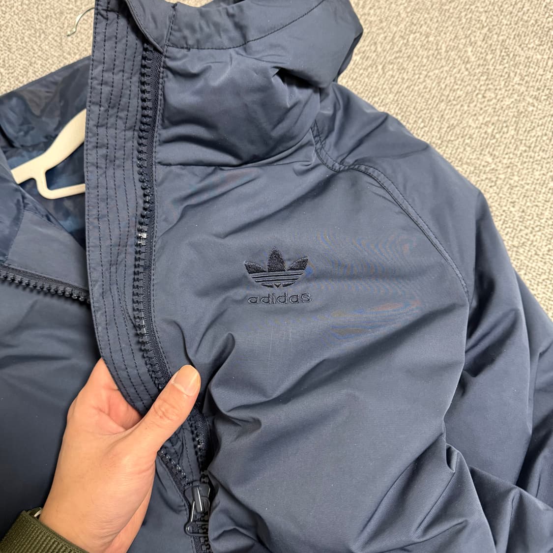 아디다스 파이어버드 롱다운 롱패딩 자켓 네이비 L 상품이미지3