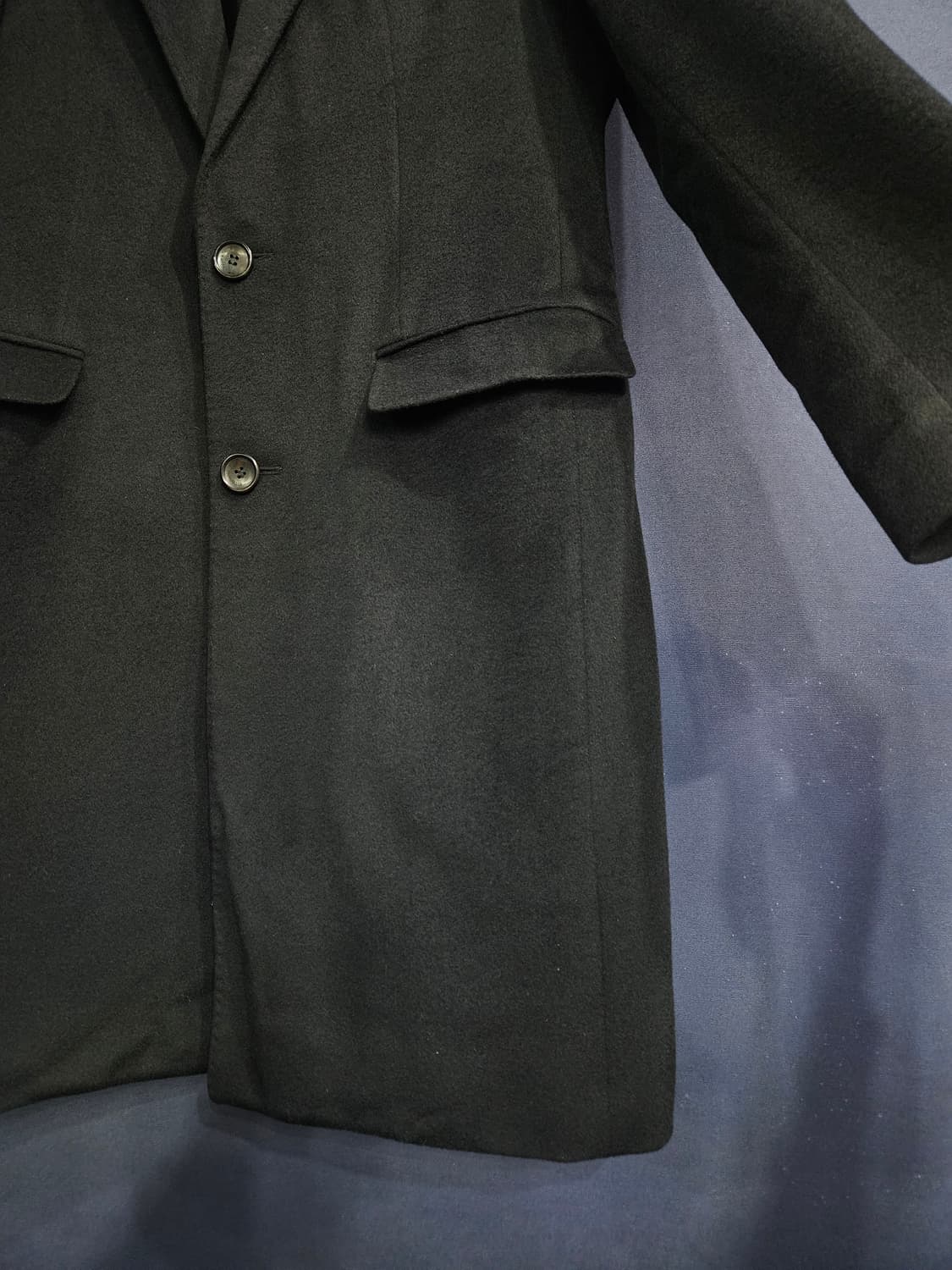 솔리드옴므 블랙 남성 슬림핏 95~100 캐시미어 혼방 코트  상품이미지6