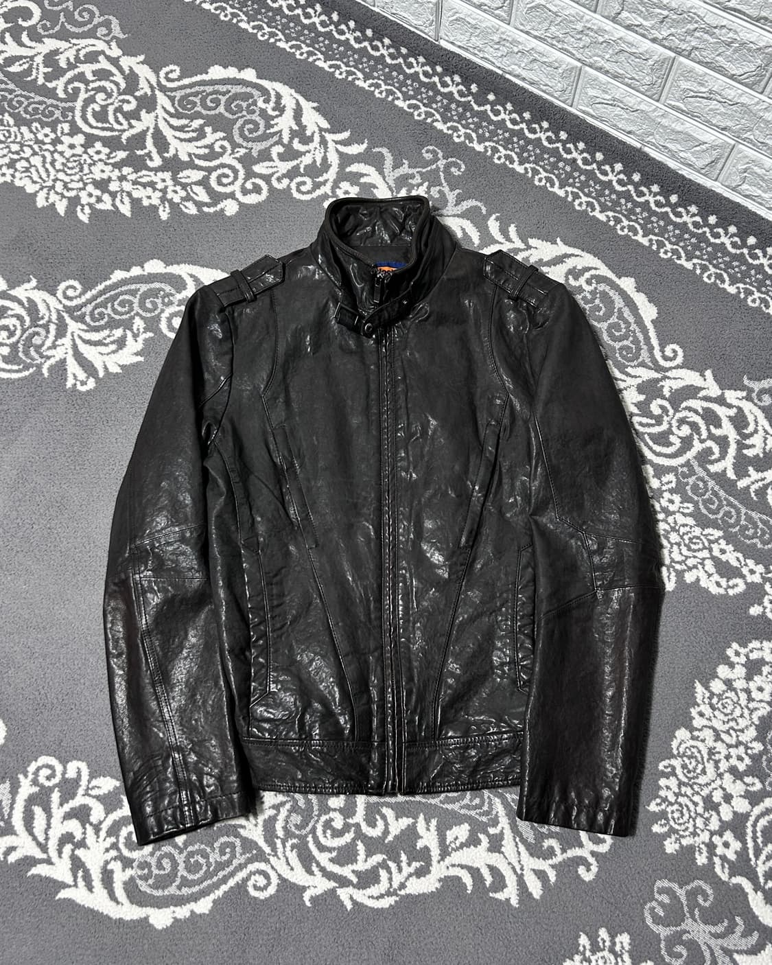 오일 텍스쳐 램스킨 자켓 상품이미지3