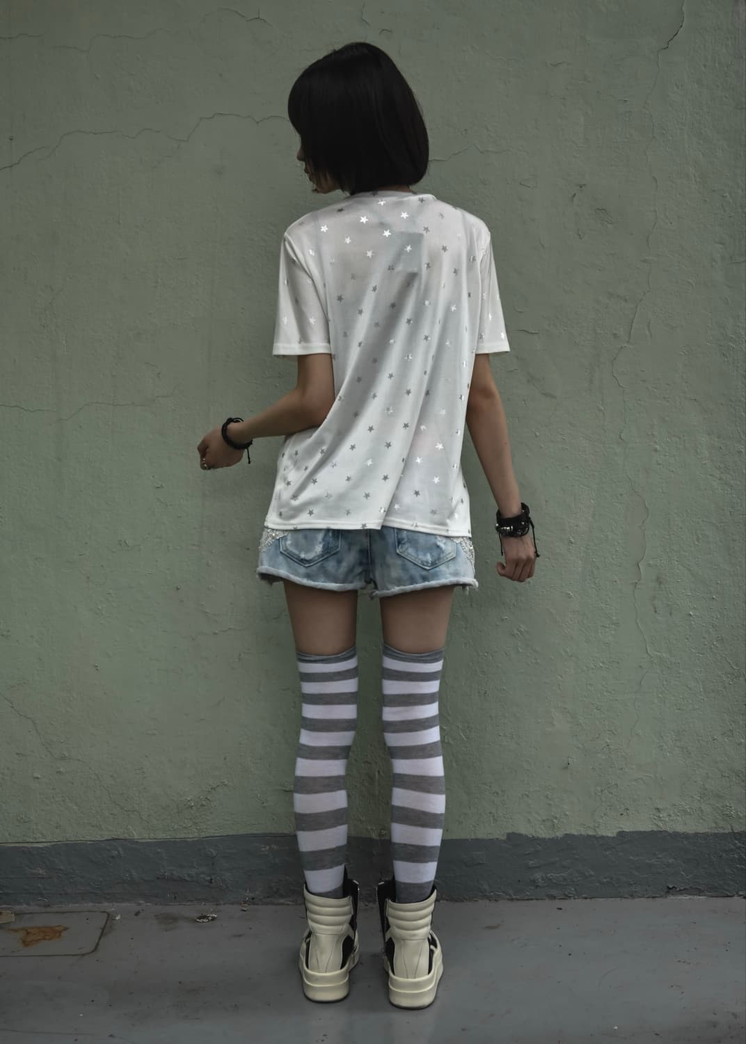 White Star Printed T-shirt 상품이미지4