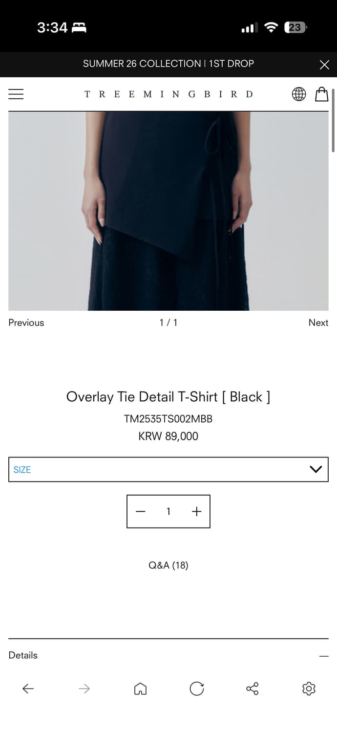 (거의새상품) 트리밍버드 tie detail 반팔 티셔츠 상품이미지3