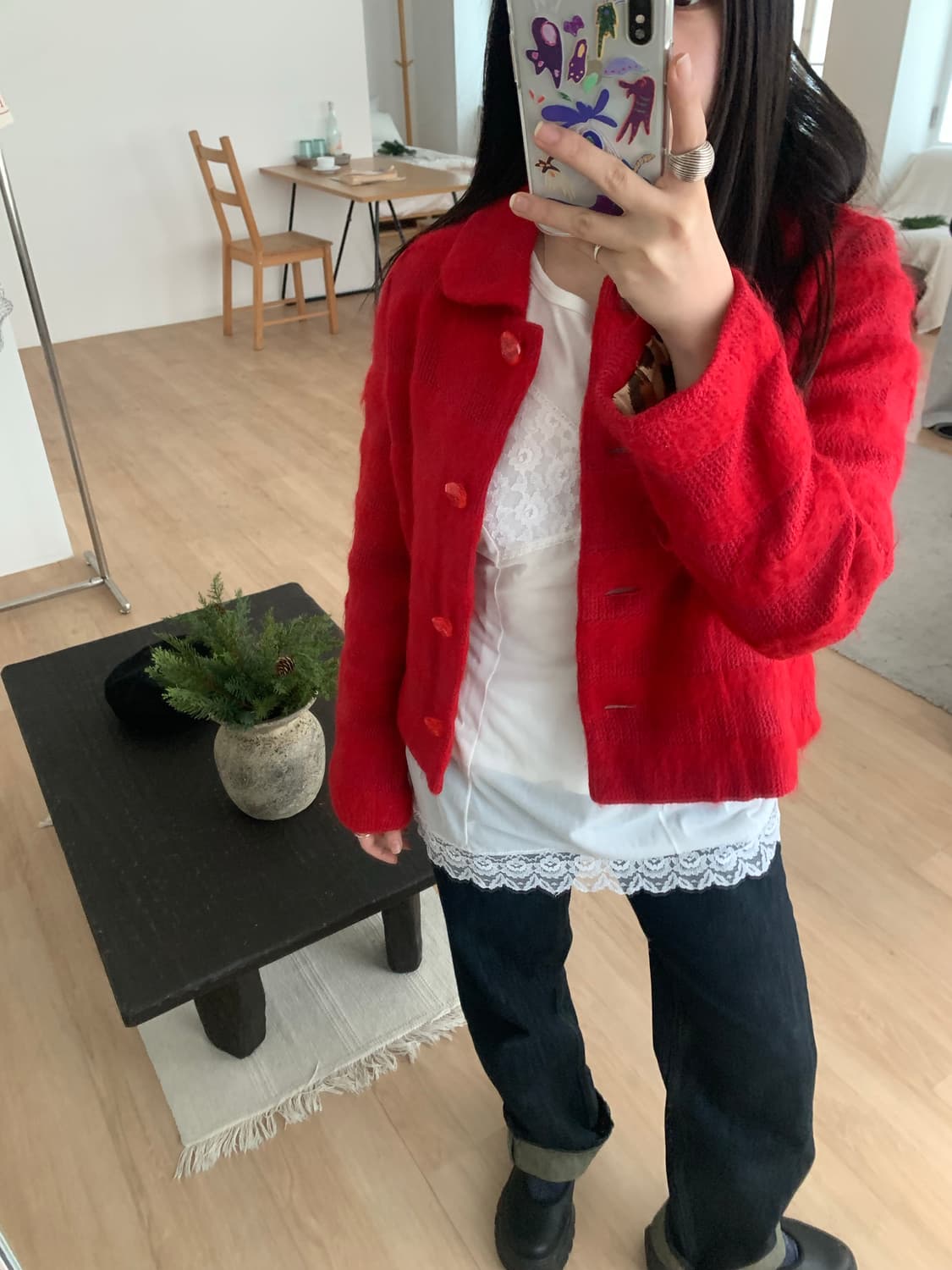 White mini lace slip dress 상품이미지4