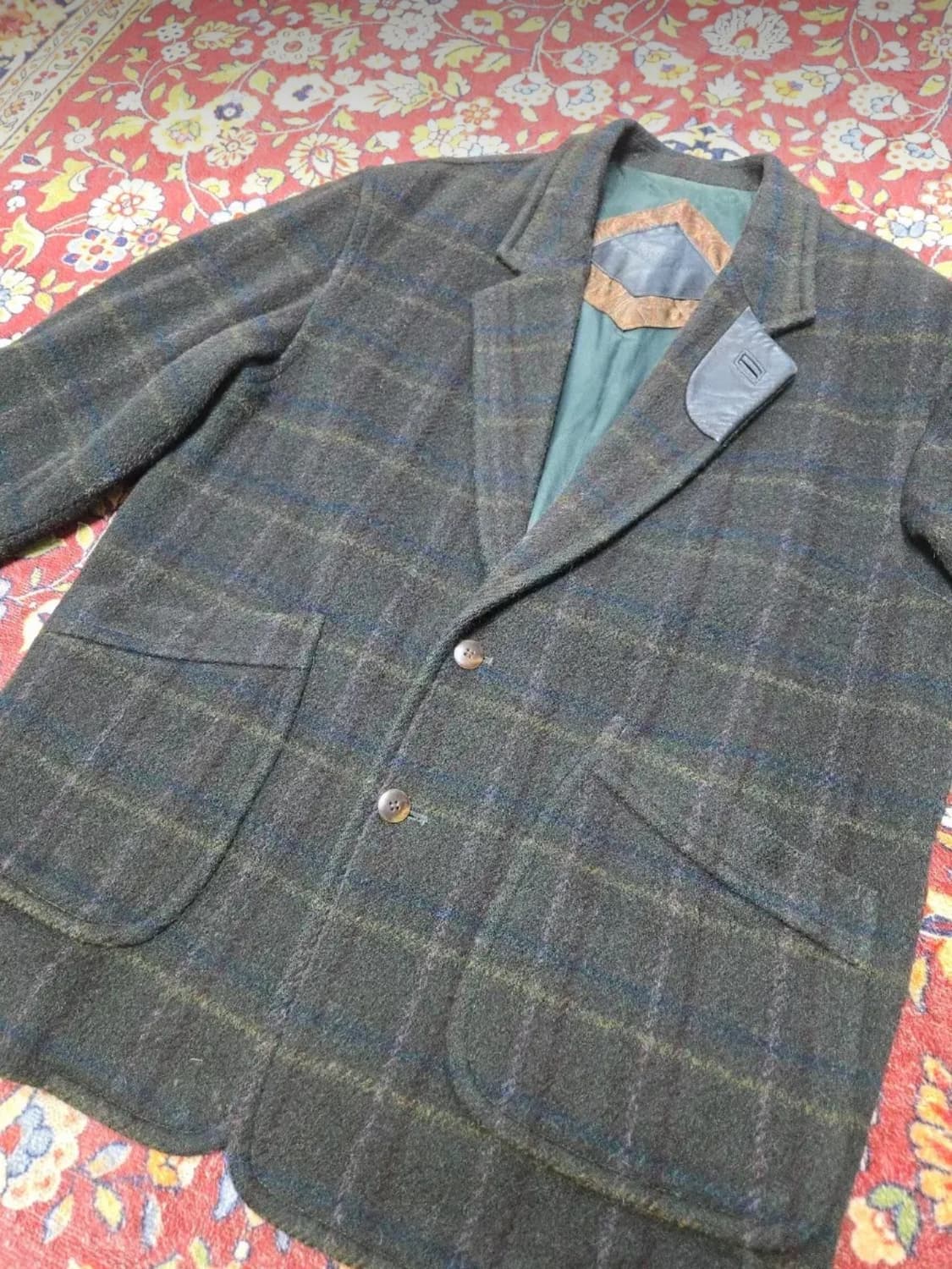 90s 랑방(LANVIN) 체크  울 자켓 105~110 상품이미지3