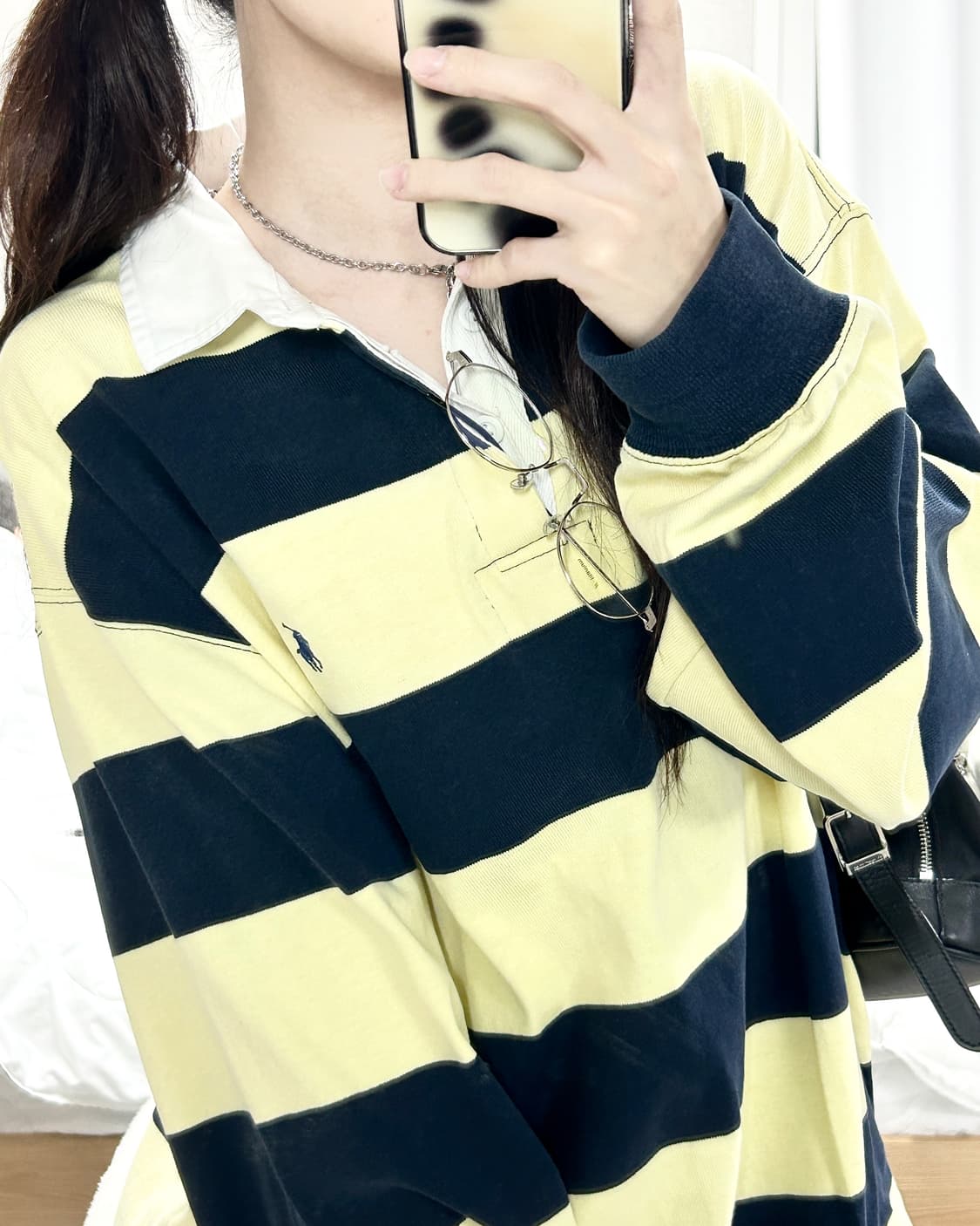 폴로 네이비포니 단가라 럭비티 상품이미지3