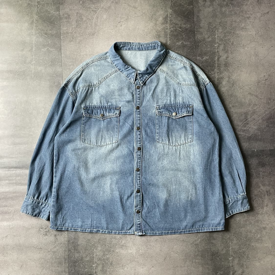 SHEIN 빈티지 웨스턴 코튼 데님 셔츠 상품이미지1