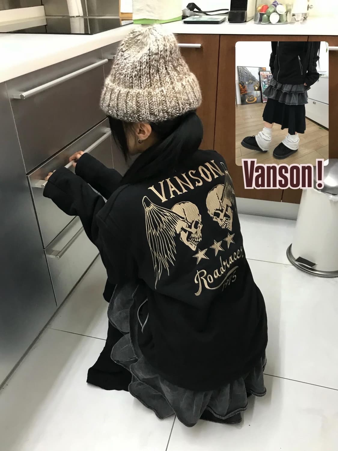 Vanson Skull Embroidery Cotton Rider JK 상품이미지1