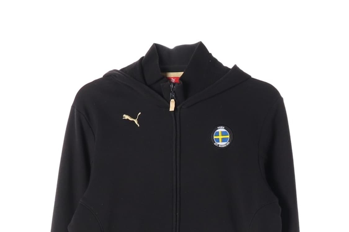 PUMA 스웨덴 자수 블랙 후드 집업 M 상품이미지3