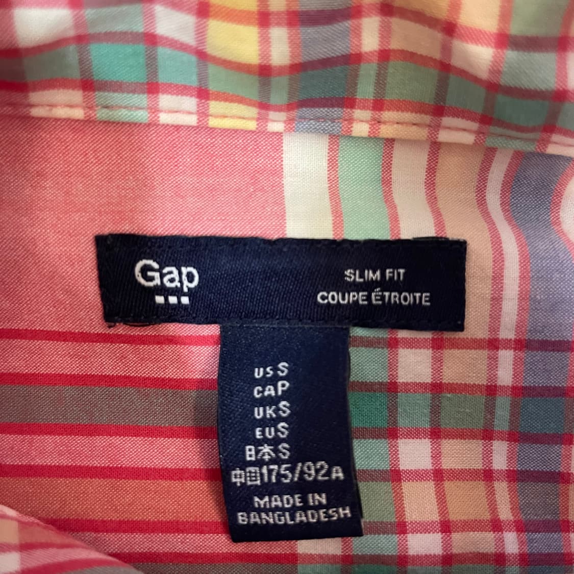 GAP 원포켓 코랄 핑크 체크 셔츠 S 상품이미지4