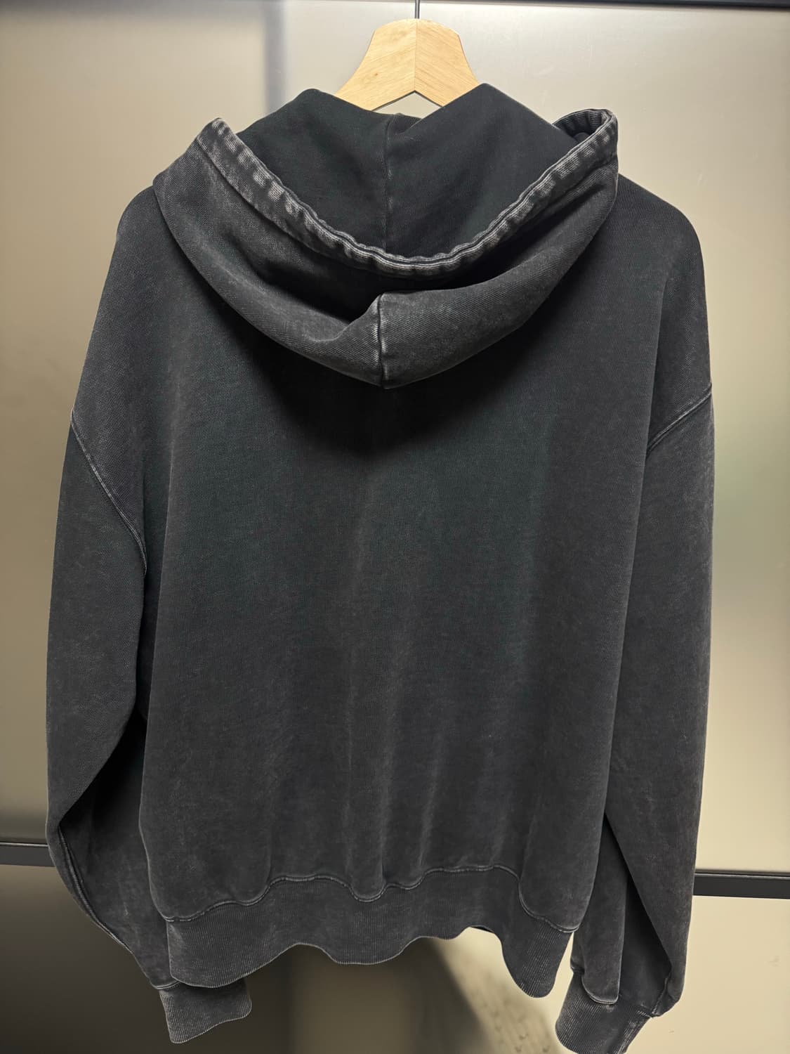 쿠어 L 가먼트 다잉 에센셜 후드 집업 (워시드차콜) 상품이미지2