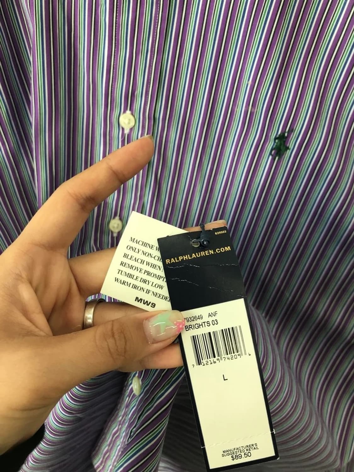 Polo Ralph Lauren Purple Stripe BD Shirt 상품이미지8