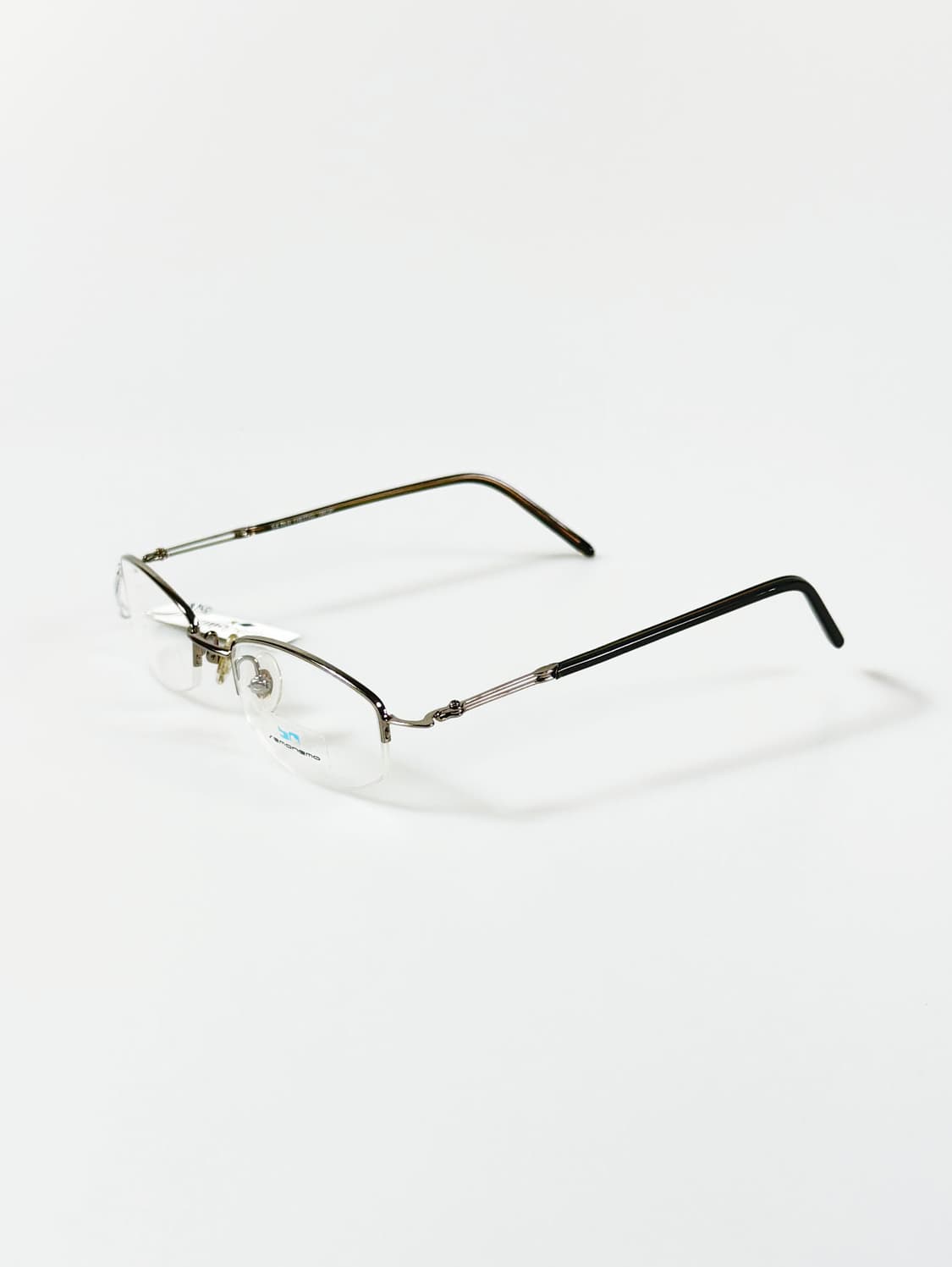 SEMONEMO 다크 실버 반무테 스퀘어 메탈 빈티지 안경 상품이미지3