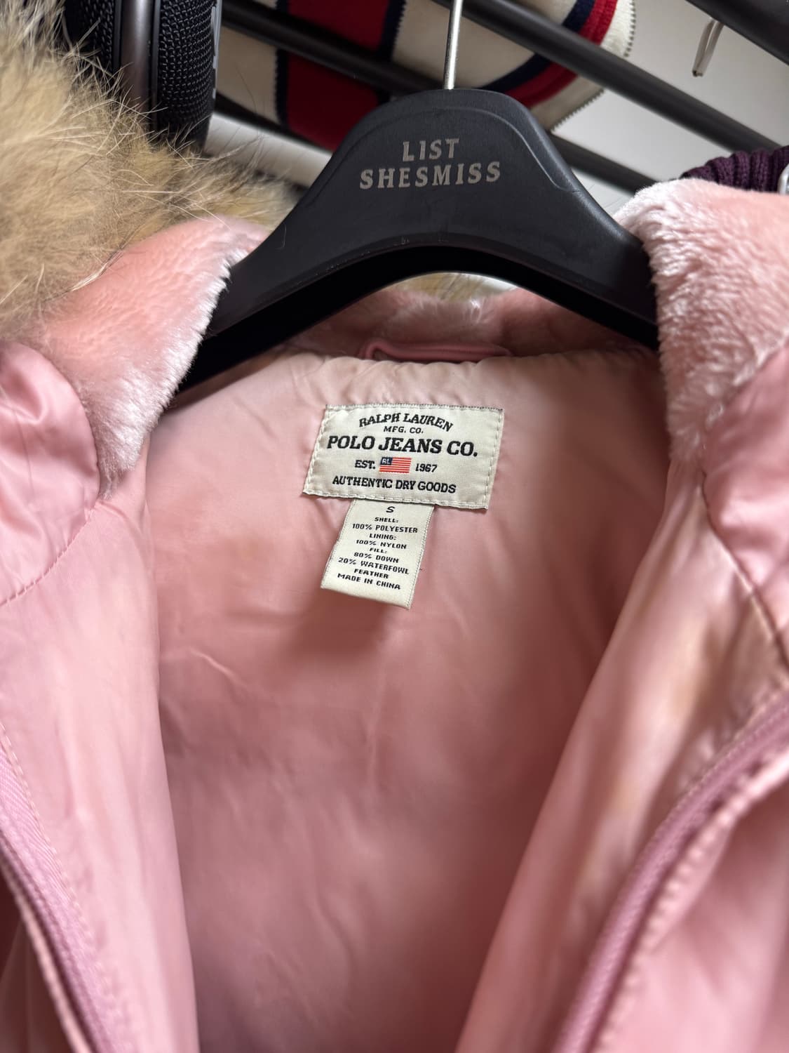 폴로 진스 울프죠 핑크우유 패딩 S 상품이미지5