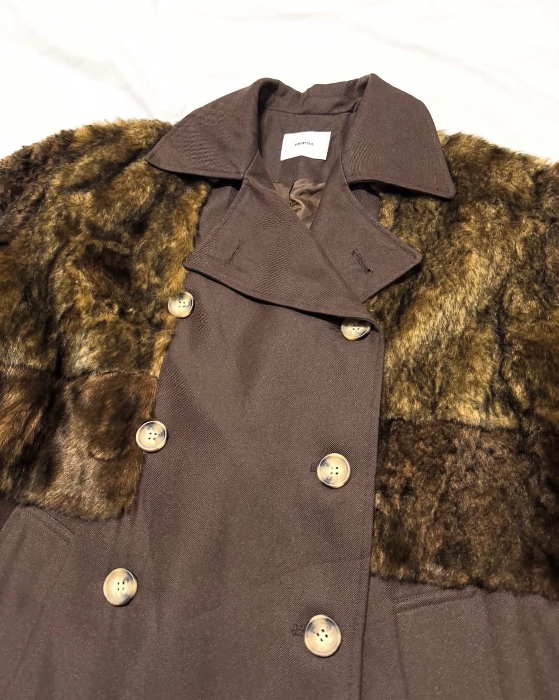 Murua - 퍼 믹스드 트렌치 코트 상품이미지3