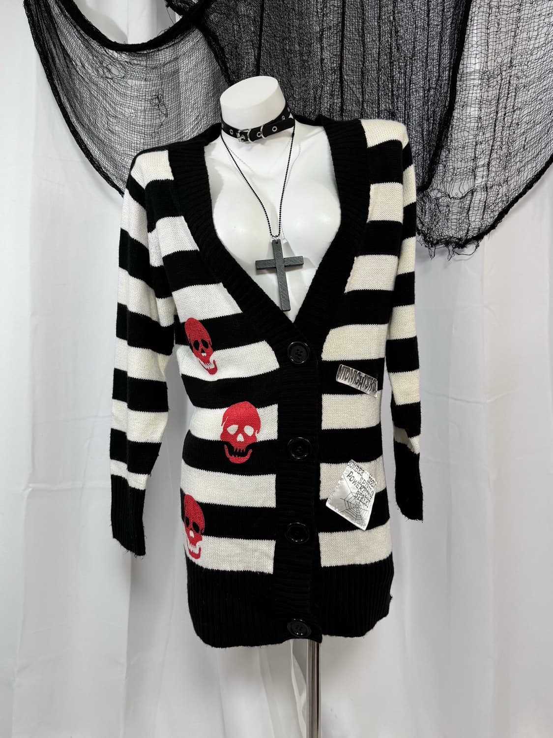 stripe skull cardigan 상품이미지2