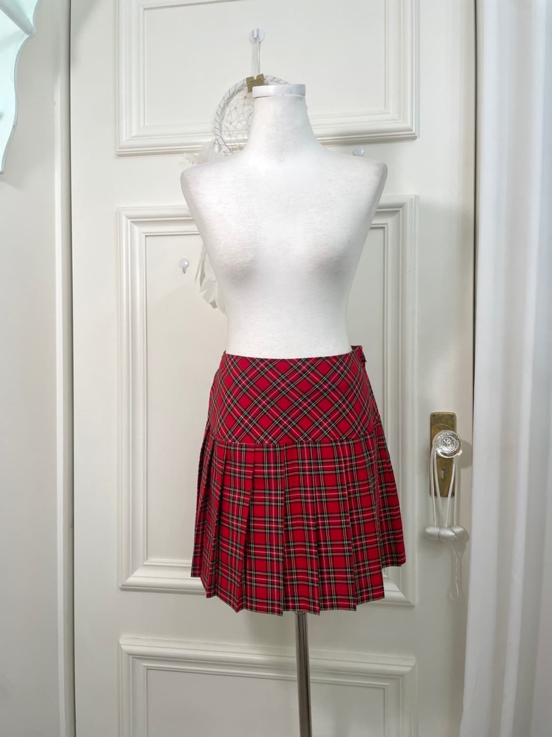 red check pleats mini skirt 상품이미지1