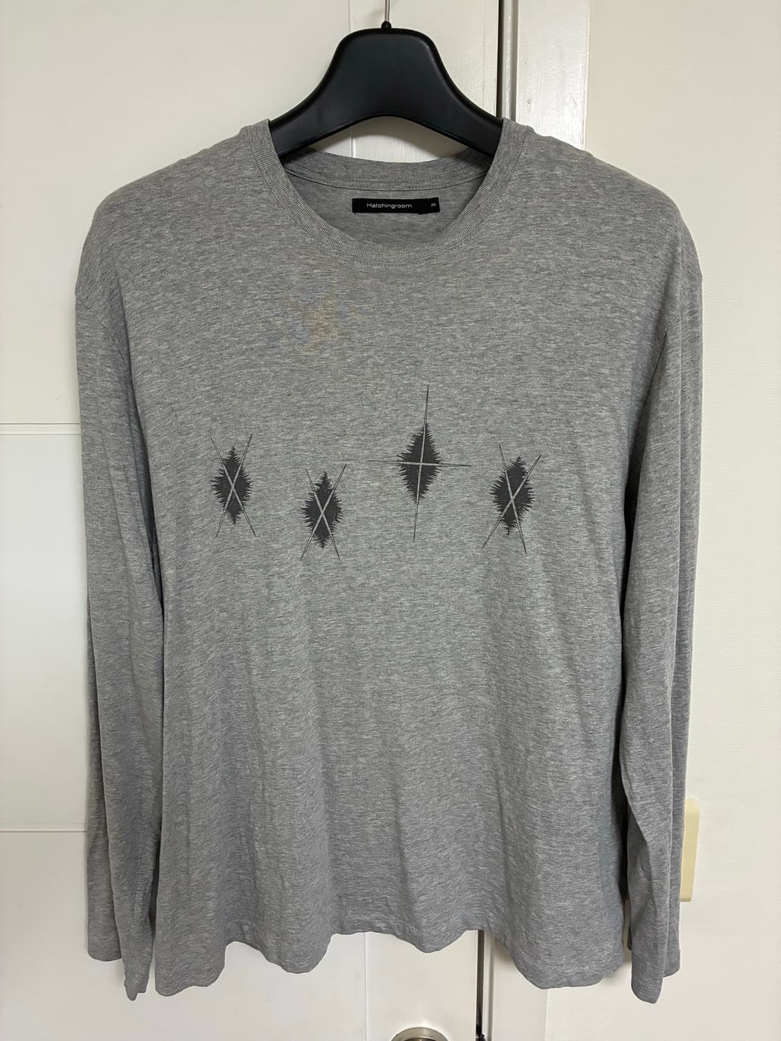 [Hatchingroom] Cartoon Argyle tee m.grey 상품이미지3