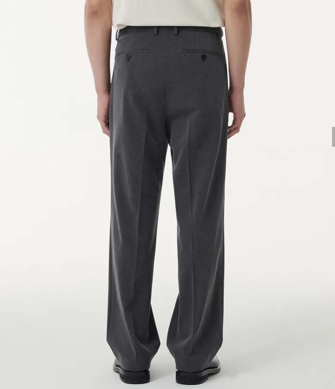 무신사스탠다드 와이드 히든밴딩 슬랙스 미디엄그레이 (31) 상품이미지2