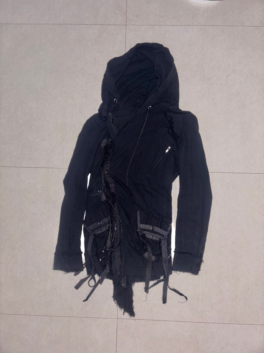 세멘틱디자인 후드 롱가디건 상품이미지1