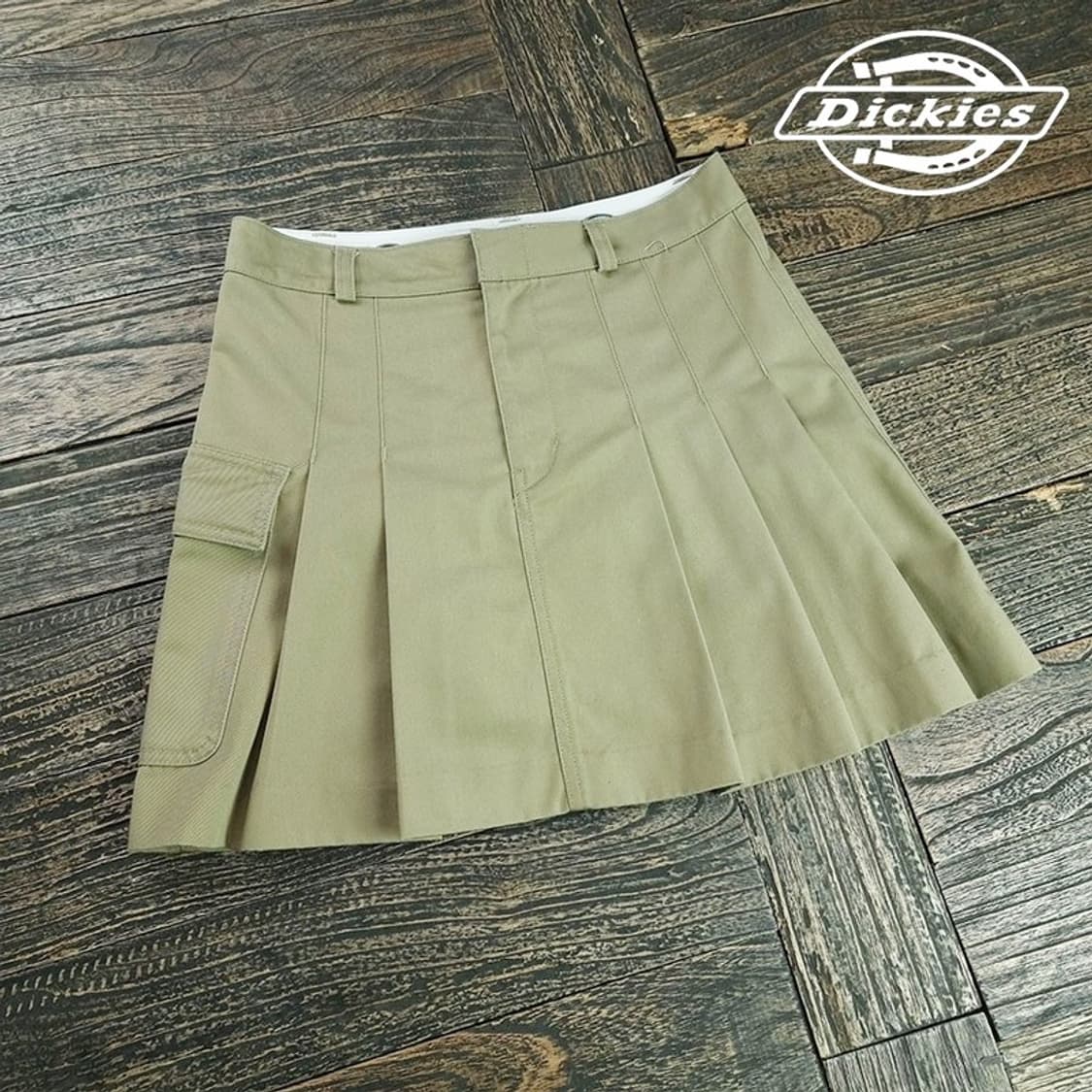 [디키즈] 로우라이즈 카고 포켓 플리츠 미니스커트 베이지 M19833 상품이미지1