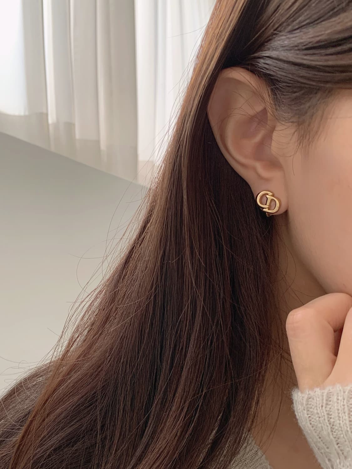 [ 디올 ] 빈티지 디올 골드 로고 클립 귀걸이 상품이미지4