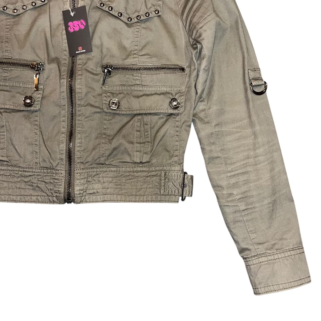 CECIL McBEE 세실맥비 스터드 크롭 면자켓 y2k펑크갸루 상품이미지3