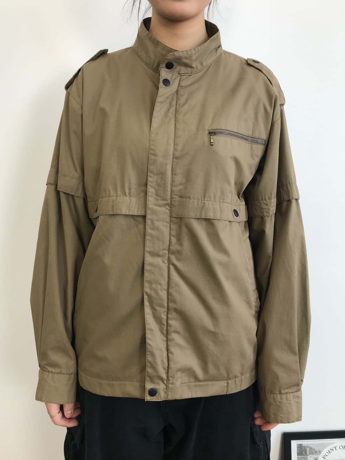 Beige Military Style Field Jacket 상품이미지2